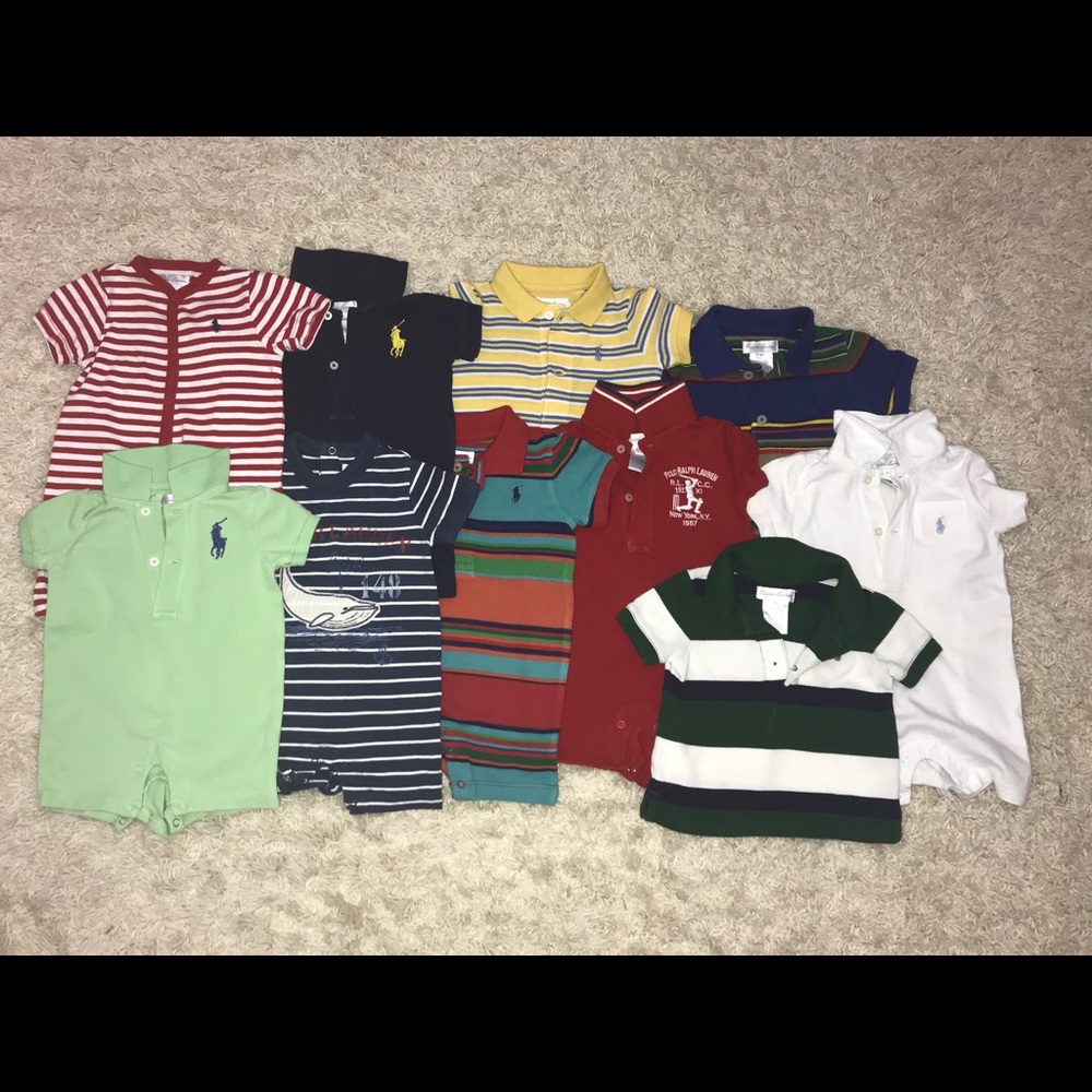 POLO ONESIES SZ 3 months 9-onesie 1-polo shirt